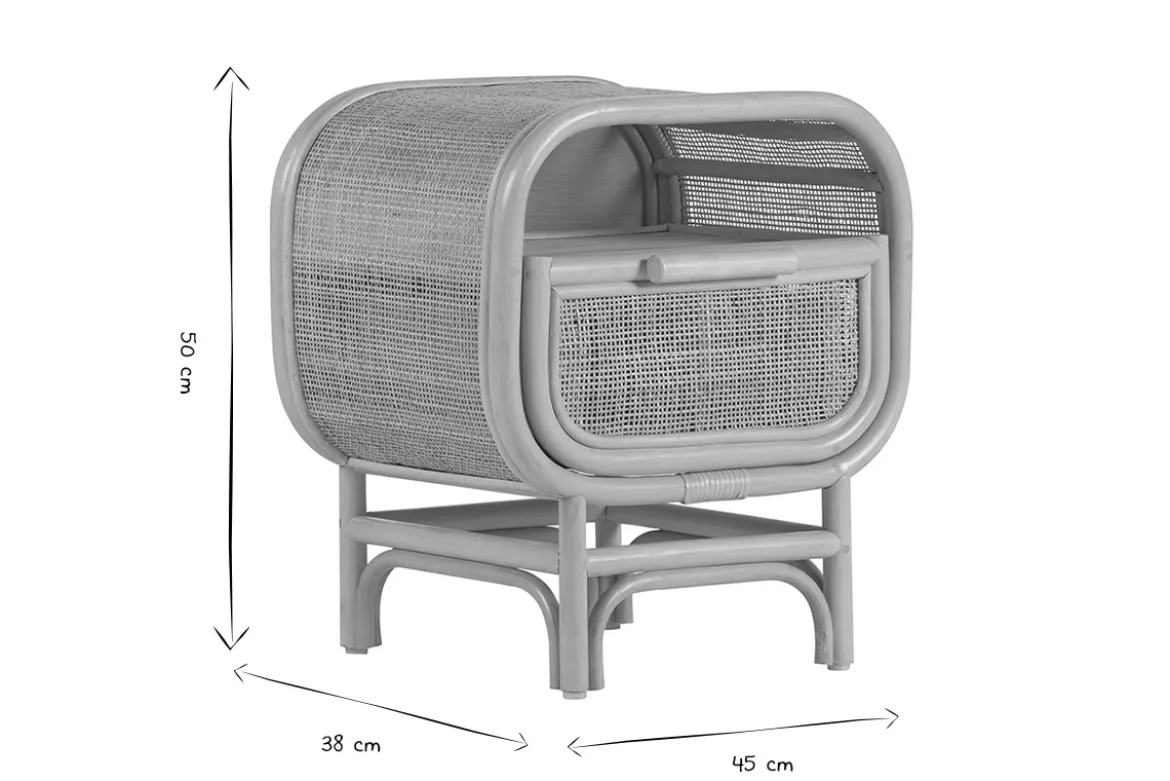 Tables de chevet avec tiroir en rotin (lot de 2) LUWAK