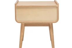 Tables de chevet avec tiroir en bois clair frêne et cannage rotin (lot de 2) ATHÈNE