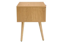 Tables de chevet finition bois clair, cannage rotin et métal noir (lot de 2) MANILLE