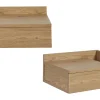 Tables de chevet murales finition bois clair chêne avec tiroir (lot de 2) NASTY