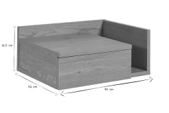 Tables de chevet murales finition bois clair chêne avec tiroir (lot de 2) NASTY