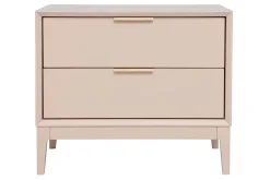 Tables de chevet rose et métal doré avec rangements (lot de 2) GIANA