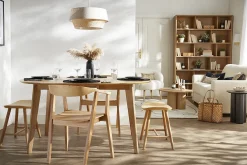 Tabouret bas bois clair H46.5 DEMORY
