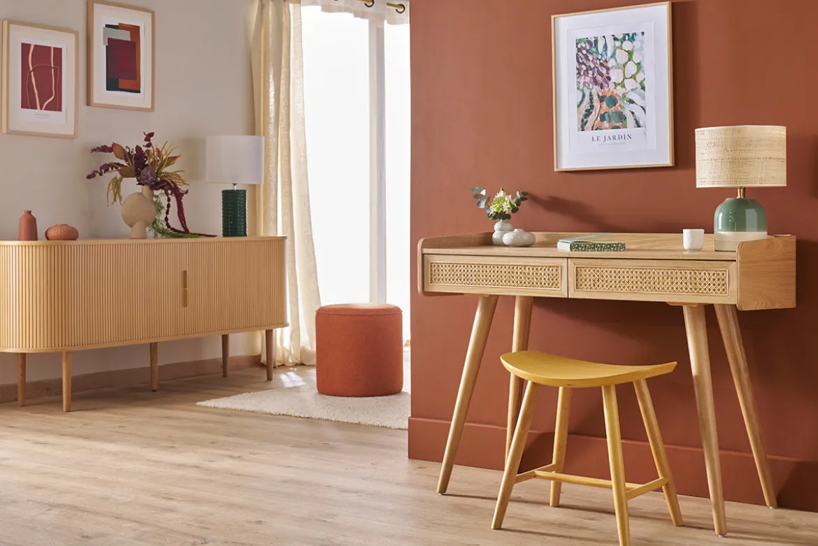 Tabouret bas bois clair H46.5 DEMORY