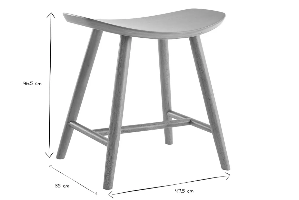 Tabouret bas bois clair H46.5 DEMORY