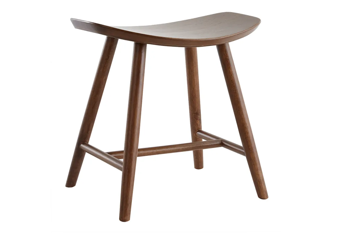 Tabouret bas bois foncé H46.5 DEMORY