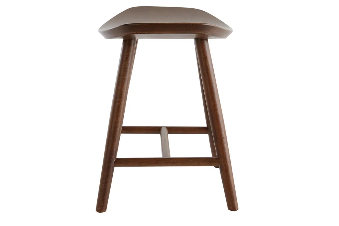 Tabouret bas bois foncé H46.5 DEMORY