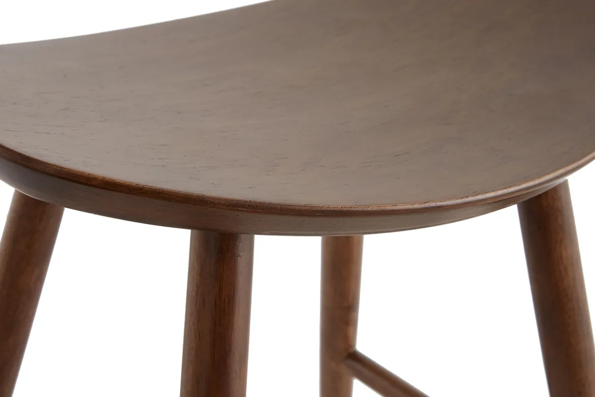 Tabouret bas bois foncé H46.5 DEMORY