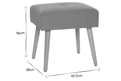 Tabouret bas en tissu effet velours texturé jaune moutarde et bois clair massif H46 cm GUESTA