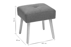 Tabouret bas en tissu effet velours texturé terre brûlée et bois clair massif H46 cm GUESTA