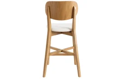 Tabouret de bar bois clair chêne et blanc H65 cm LUCIA