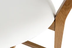 Tabouret de bar bois clair chêne et blanc H65 cm LUCIA