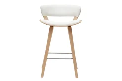 Tabouret de bar design blanc et bois clair H65 cm SYRAH