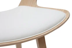 Tabouret de bar design blanc et bois clair H65 cm SYRAH