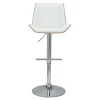 Tabouret de bar design blanc et bois clair MELKIOR