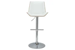 Tabouret de bar design blanc et bois clair MELKIOR