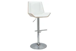 Tabouret de bar design blanc et bois clair MELKIOR