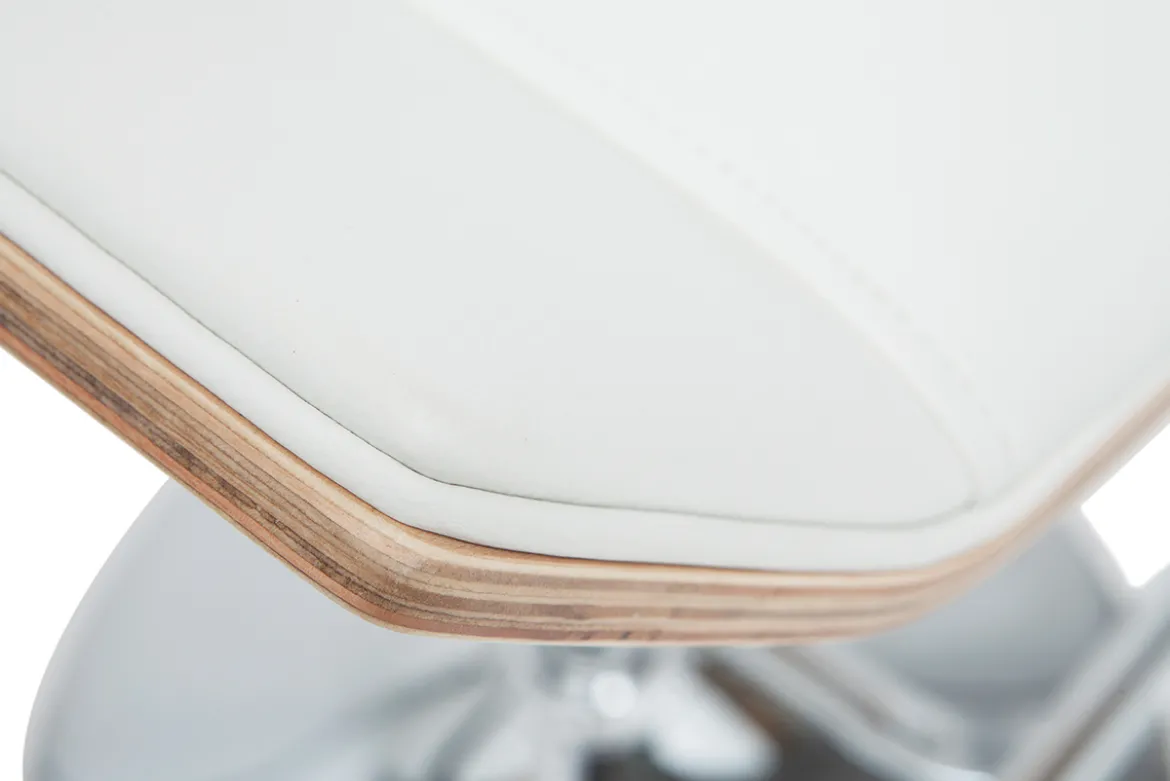 Tabouret de bar design blanc et bois clair MELKIOR