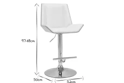 Tabouret de bar design blanc et bois clair MELKIOR