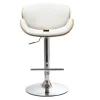 Tabouret de bar design blanc et bois clair WALNUT
