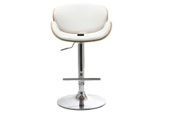 Tabouret de bar design blanc et bois clair WALNUT