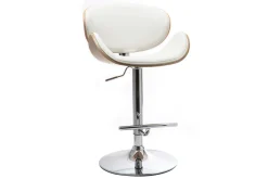Tabouret de bar design blanc et bois clair WALNUT