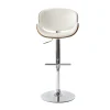 Tabouret de bar design blanc et bois foncé WALNUT
