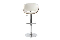 Tabouret de bar design blanc et bois foncé WALNUT