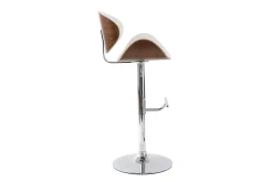 Tabouret de bar design blanc et bois foncé WALNUT