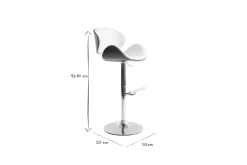 Tabouret de bar design blanc et bois foncé WALNUT