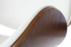 Tabouret de bar design blanc et bois foncé WALNUT