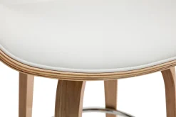Tabouret de bar design blanc et bois clair 68 cm ARAMIS