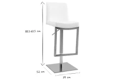Tabouret de bar design blanc KYLE