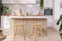 Tabouret de bar design bois clair H65 cm DEMORY