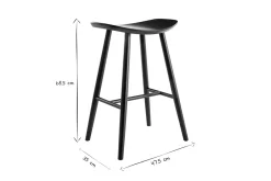 Tabouret de bar design bois clair H65 cm DEMORY