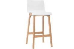 Tabouret de bar design bois et blanc 75 cm (lot de 2) NEW SURF