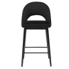 Tabouret de bar design en velours noir et métal H69 cm BELLEROSE