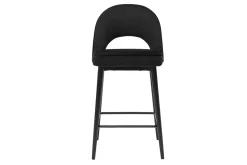 Tabouret de bar design en velours noir et métal H69 cm BELLEROSE