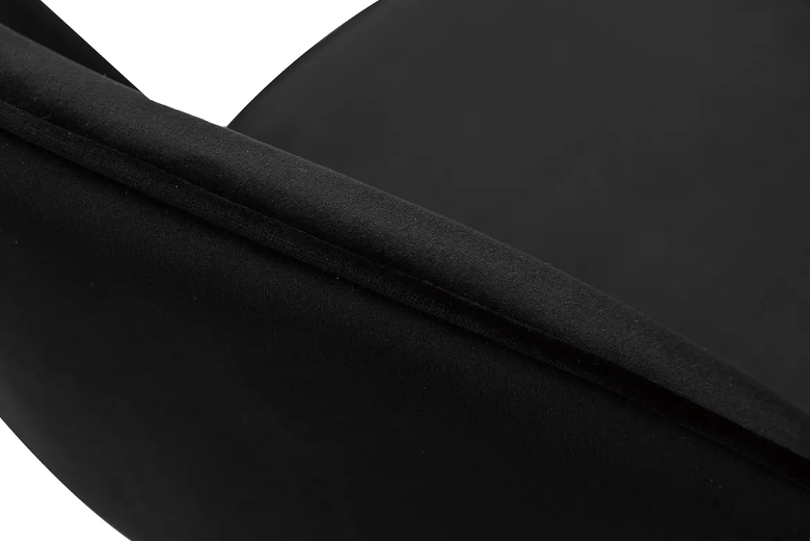 Tabouret de bar design en velours noir et métal H69 cm BELLEROSE