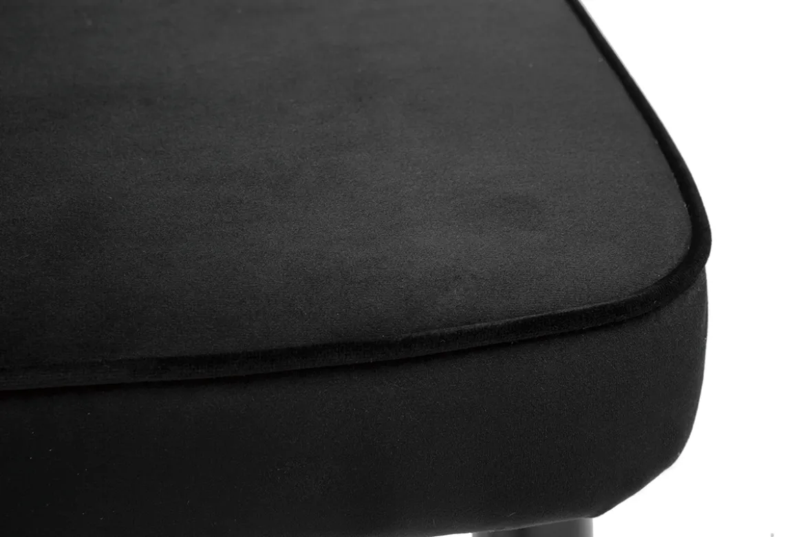 Tabouret de bar design en velours noir et métal H69 cm BELLEROSE