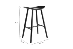 Tabouret de bar design noir 72 cm DEMORY