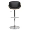 Tabouret de bar design noir et bois clair WALNUT