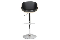 Tabouret de bar design noir et bois clair WALNUT