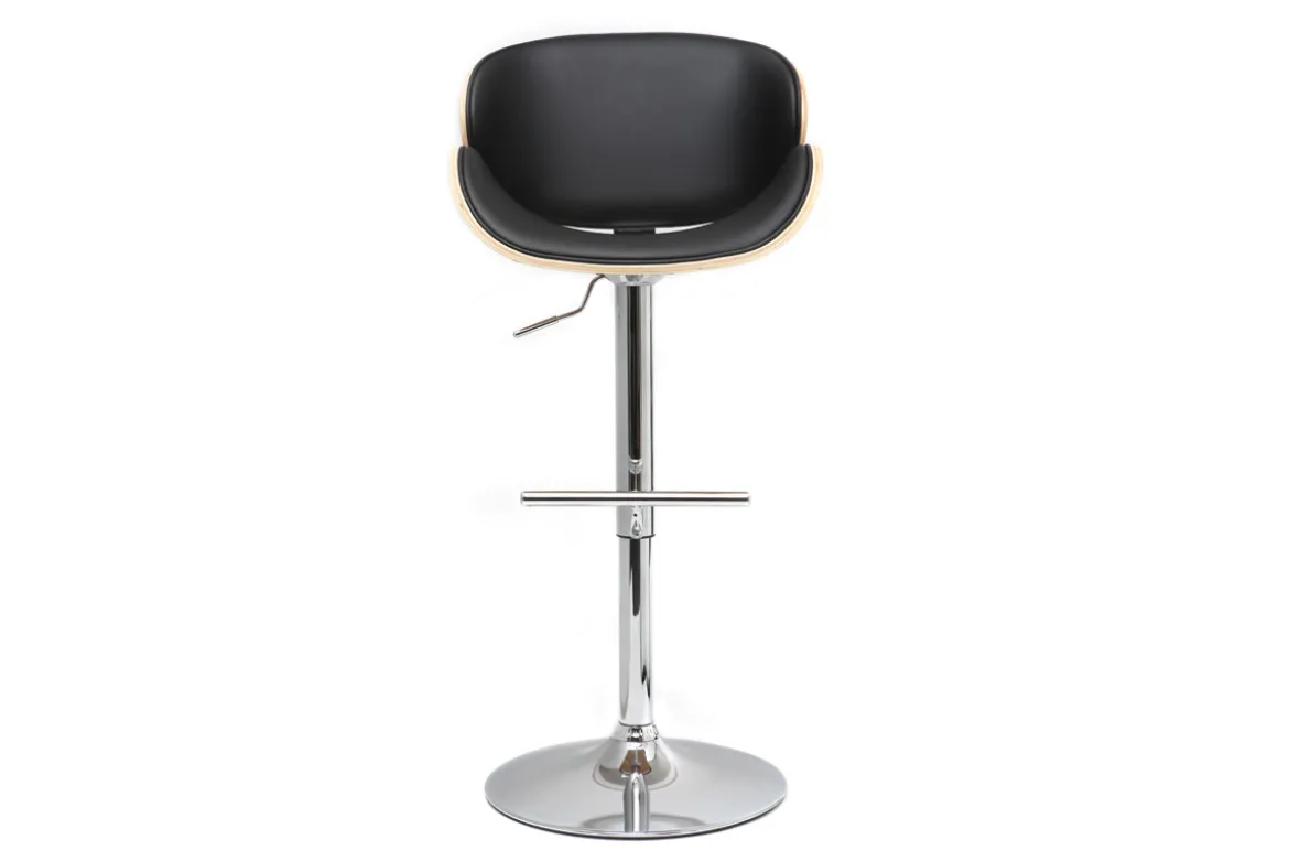 Tabouret de bar design noir et bois clair WALNUT