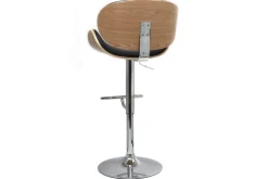 Tabouret de bar design noir et bois clair WALNUT