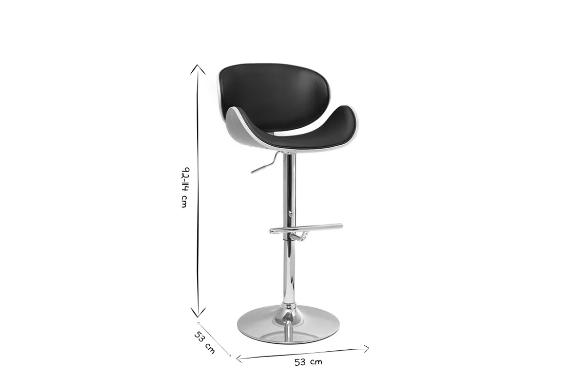 Tabouret de bar design noir et bois clair WALNUT