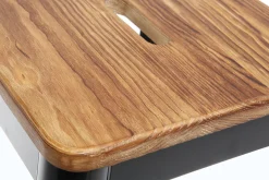 Tabouret de bar design noir et bois H75 cm NICK