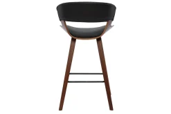 Tabouret de bar design noir et bois foncé H65 cm SYRAH