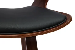 Tabouret de bar design noir et bois foncé H65 cm SYRAH