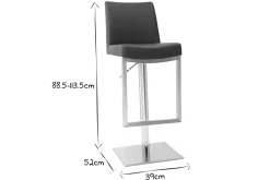 Tabouret de bar design noir KYLE